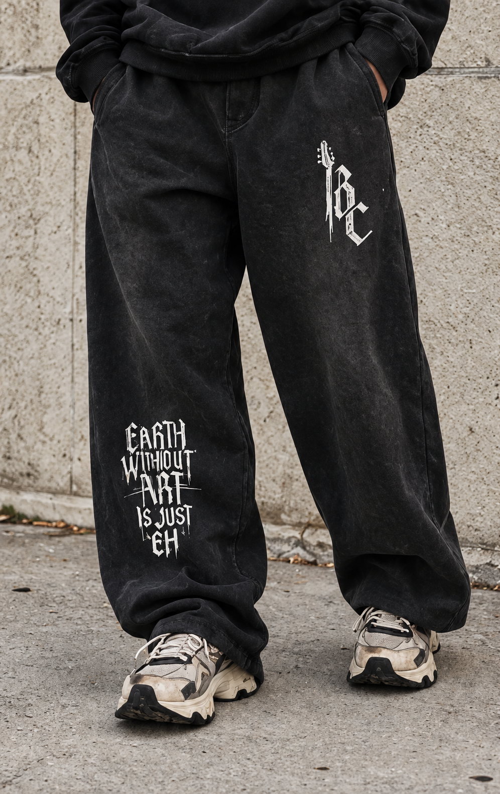 Vintage Washed Frayed Fleece Jogger