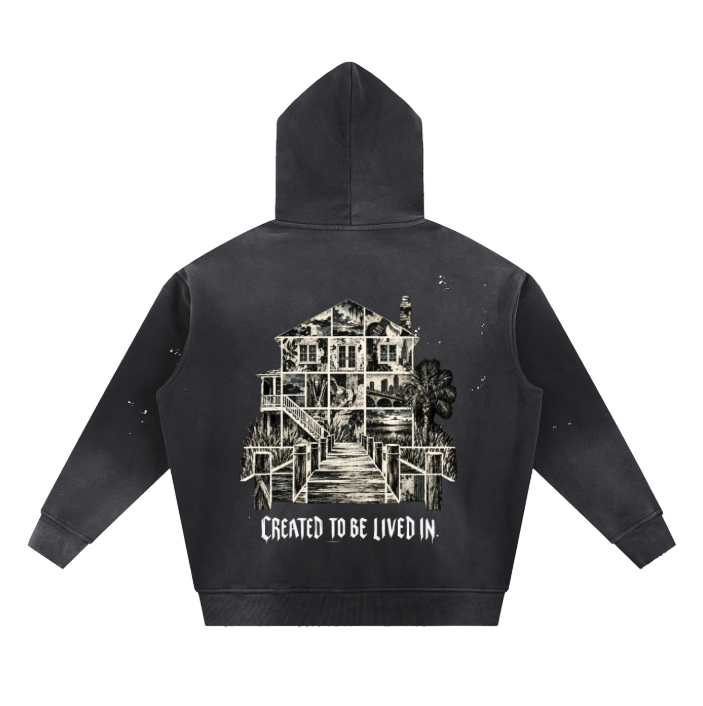 Unisex Vintage Wash Fleece Hoodie